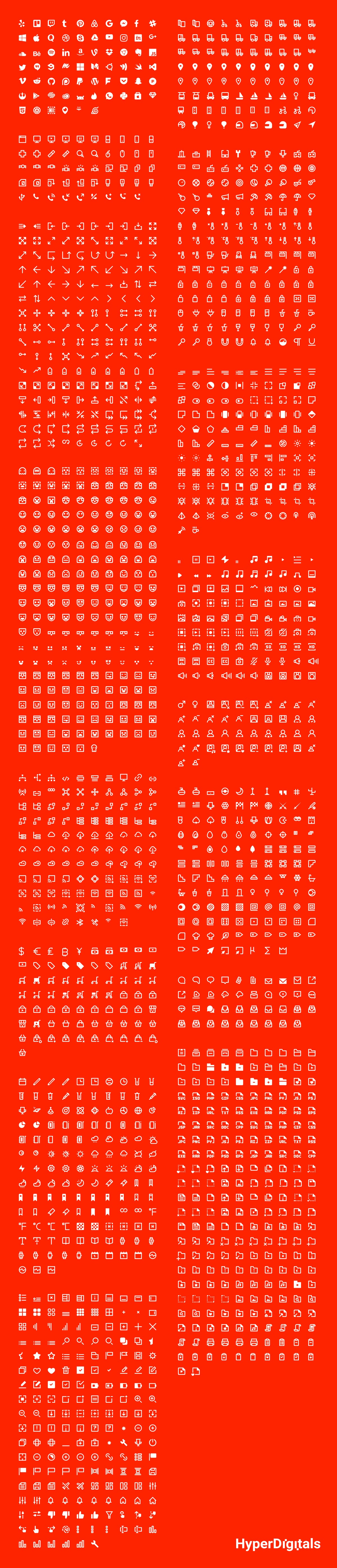 Hyperdigitals - Blog - Free Icon Set - 1800 Icons - Photoshop, Illustrator, Sketch, SVG, EPS, PNG