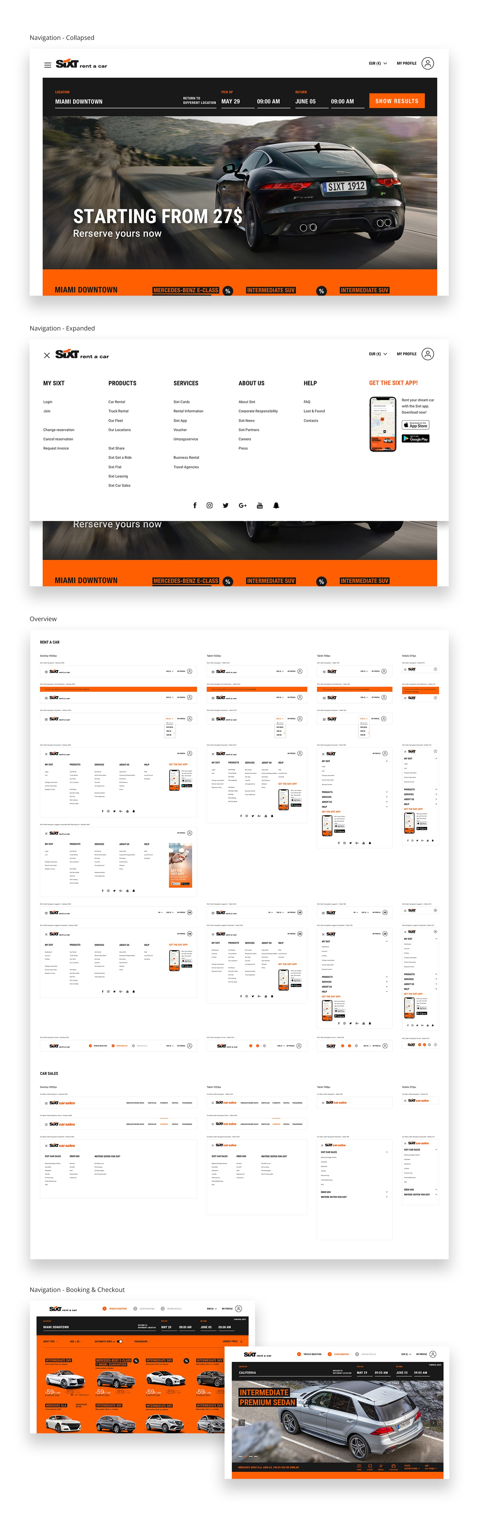Palmy Studio - SIXT Navigation Redesign - web design website development ux design ui design branding